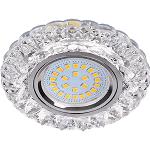 *** Ecola MR16 LD7009 GU5.3 Светильник встр. искристый с подсветкой "Кристалл" Прозрачный /