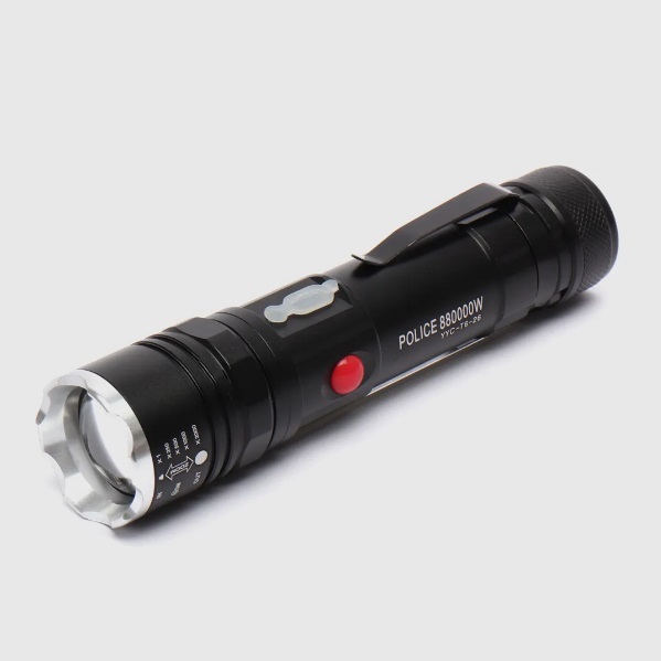 Фонарь светодиодный T6-26 ЧЕРНЫЙ D35/H150/2/LED USB-кабель, регулировка угла свечения RSP 24-06