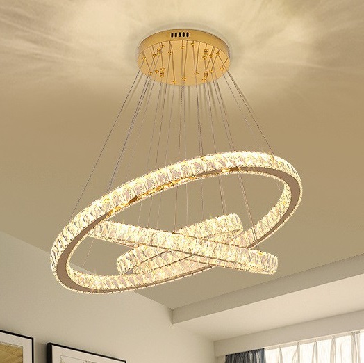 Светильник подвесной SPF-8690 GOLD/ЗОЛОТО ` D600+400+200/H1200/3/LED/100W 2.4G RIPPLE 24-09