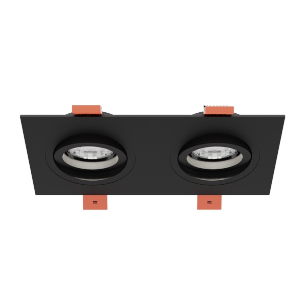Светильник SPF-4364 BLACK/ЧЁРНЫЙ ` D172*92/H25/2/GU10/50W CITY2SQUARE 25-01 (1/100)
