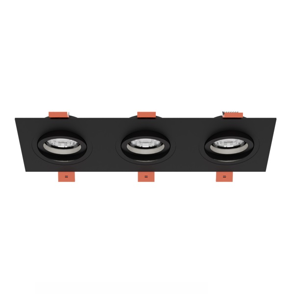 Светильник SPF-4367 BLACK/ЧЁРНЫЙ ` D257*92/H25/3/GU10/50W CITY3SQUARE 25-01 (1/100)