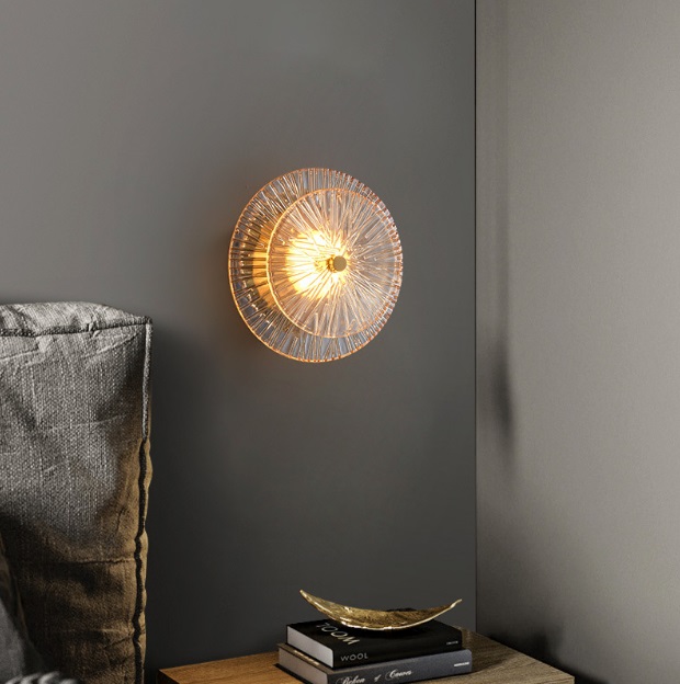 Светильник настенный ElegantLight DZN-4423 ЗОЛОТО+ЯНТАРНЫЙ ` D200/H100/1/LED/9W 3000-6500K 25-03 (1)