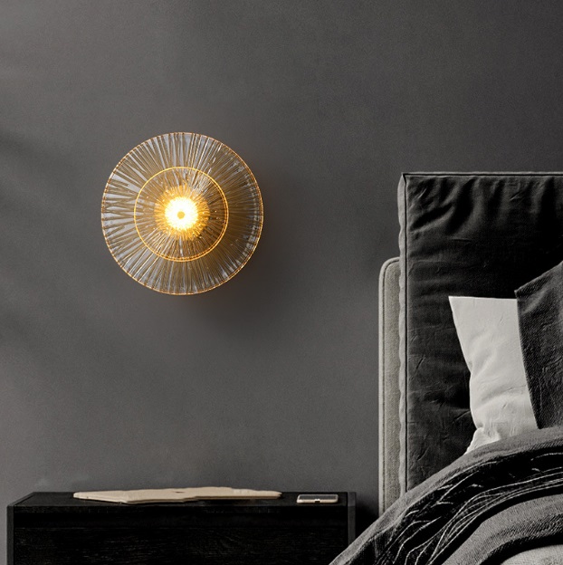 Светильник настенный ElegantLight DZN-4425 ЗОЛОТО+ЯНТАРНЫЙ ` D350/H100/1/LED/12W 3000-6500K DAISY 25