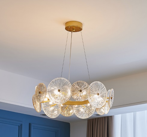 Светильник подвесной SAPFIR SPF-9088 GOLD/ЗОЛОТО ` D520*200/H1200/10/G9/40W DAISY 25-03 (1)