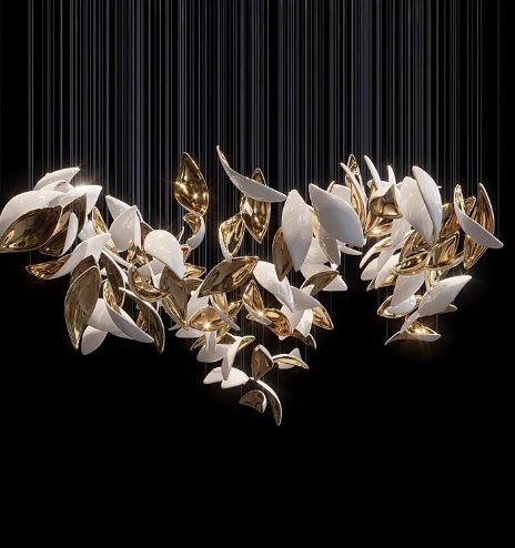 Светильник-инсталляция DZN-64570 ЗОЛОТО + БЕЛЫЙ ` D600/H500+1200/8/LED/4000K ROSSI 25-04 VST