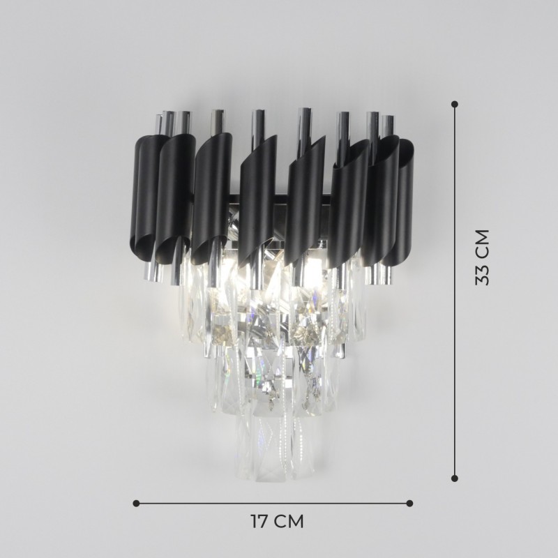 Светильник настенный SAPFIR SPF-4840 ЧЕРНЫЙ+РОМ ` D330/H170/2/E14/40W FENCE 23-12 (1/5)