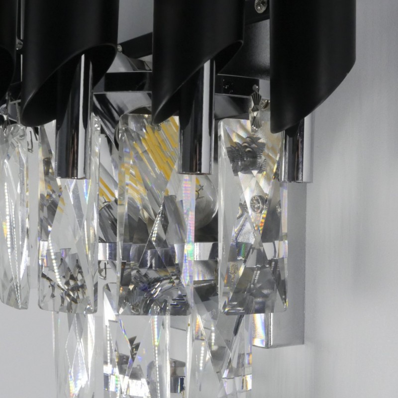 Светильник настенный SAPFIR SPF-4840 ЧЕРНЫЙ+РОМ ` D330/H170/2/E14/40W FENCE 23-12 (1/5)